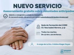 Ampliar foto: El COMZ pone en marcha un servicio gratuito de asesoramiento sobre Voluntades Anticipadas abierto a toda la ciudadan�a